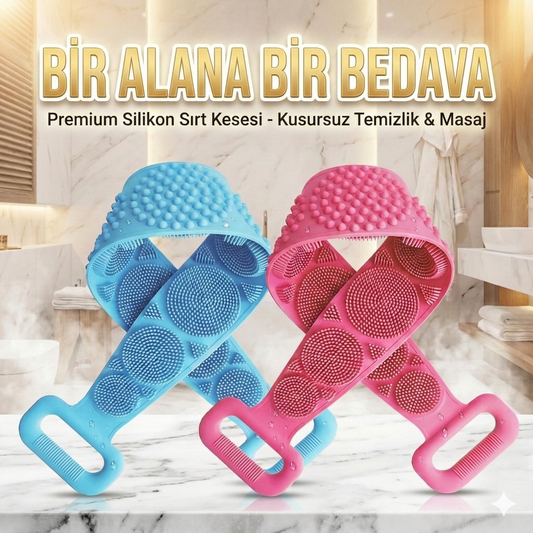 Cilt Dostu Silikon Sırt Kesesi – Ölü Derileri Temizler, Kan Dolaşımını Hızlandırır!